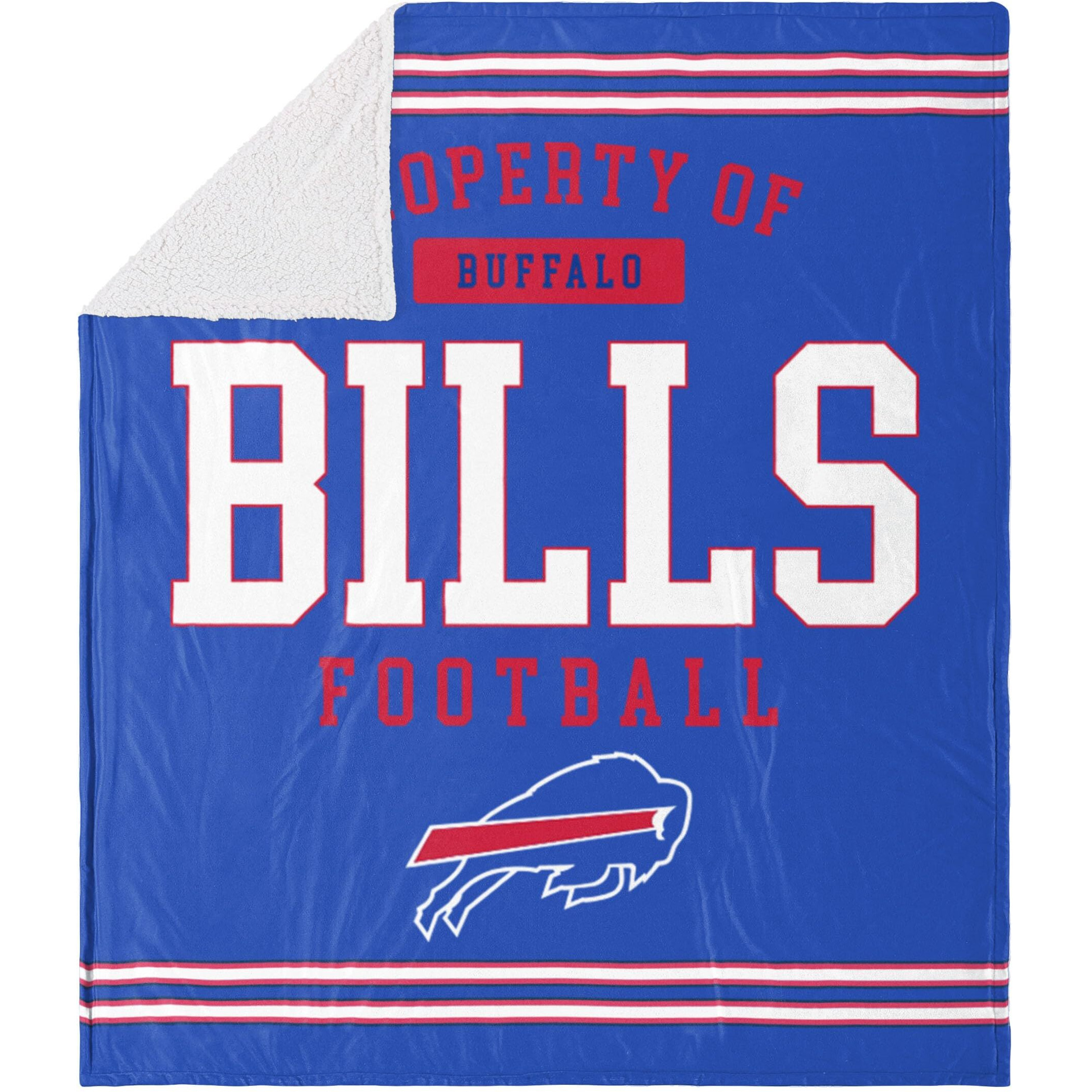 Foco Buffalo Bills Nfl Team Property Of Sherpa Fleece Blanket