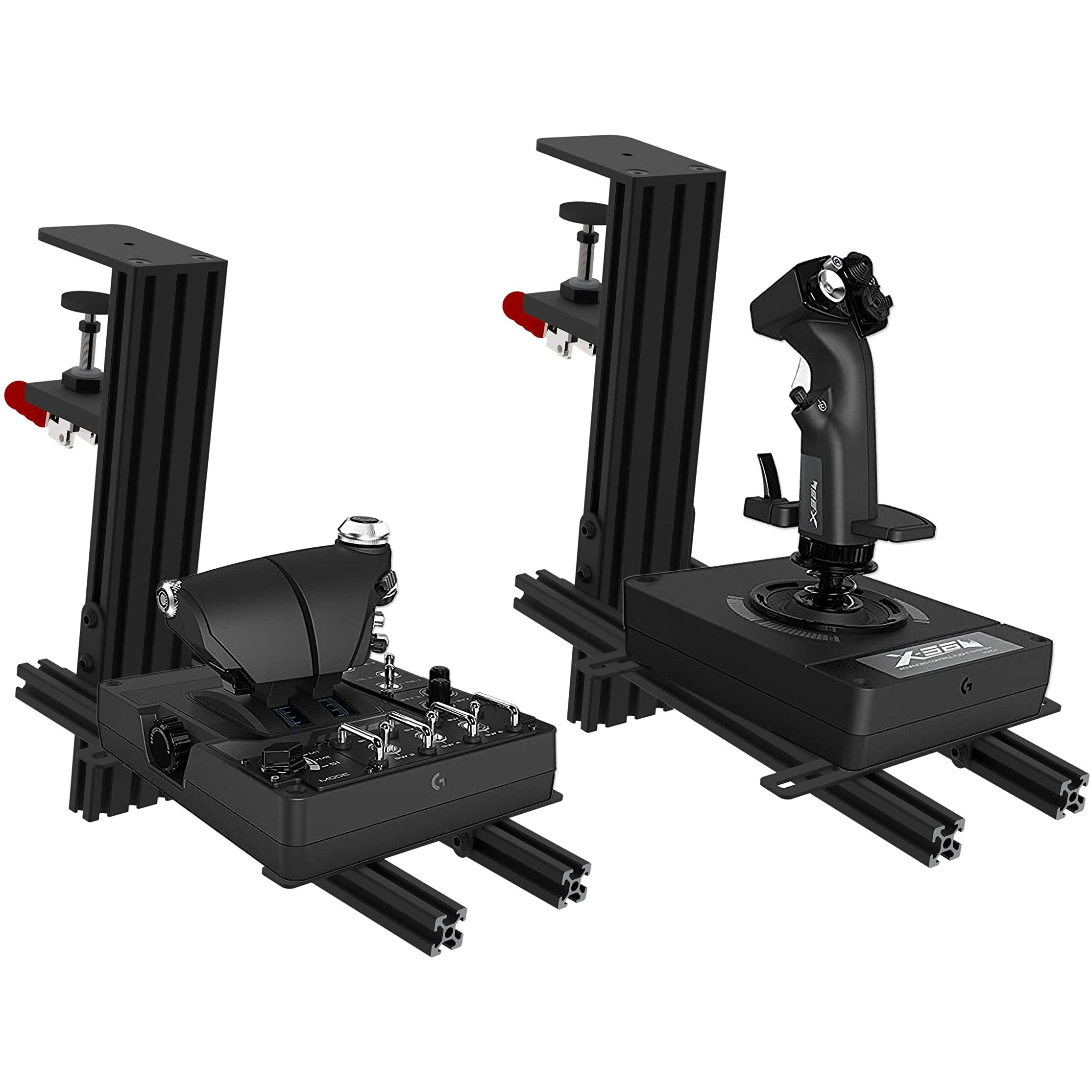 Hikig 2 Set The Desk Mount For The Flight Sim Game Joystick  Throttle And Hotas Systems Compatible With Logitech X56  X52  X52 Pro  Thrustmaster T-Flight Hotas Thrustmaster T.16000M  Thrustmaster Tca