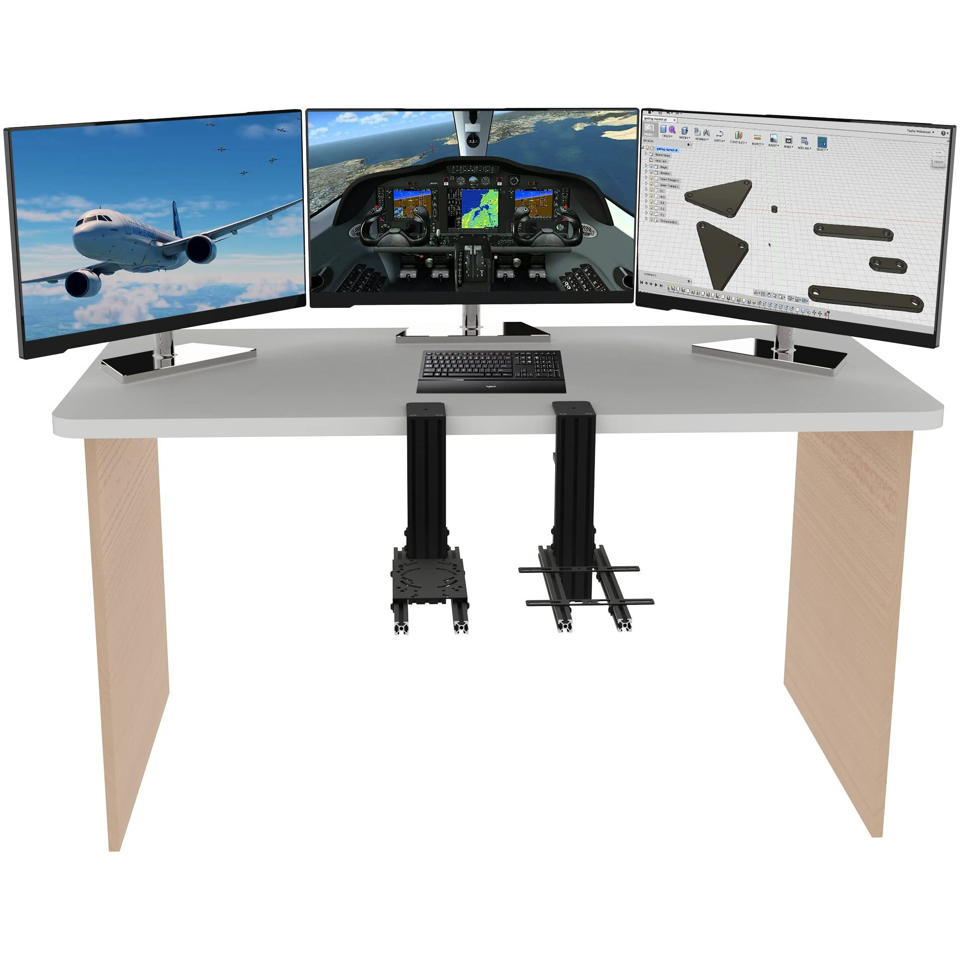 Hikig 2 Set The Desk Mount For The Flight Sim Game Joystick  Throttle And Hotas Systems Compatible With Logitech X56  X52  X52 Pro  Thrustmaster T-Flight Hotas Thrustmaster T.16000M  Thrustmaster Tca