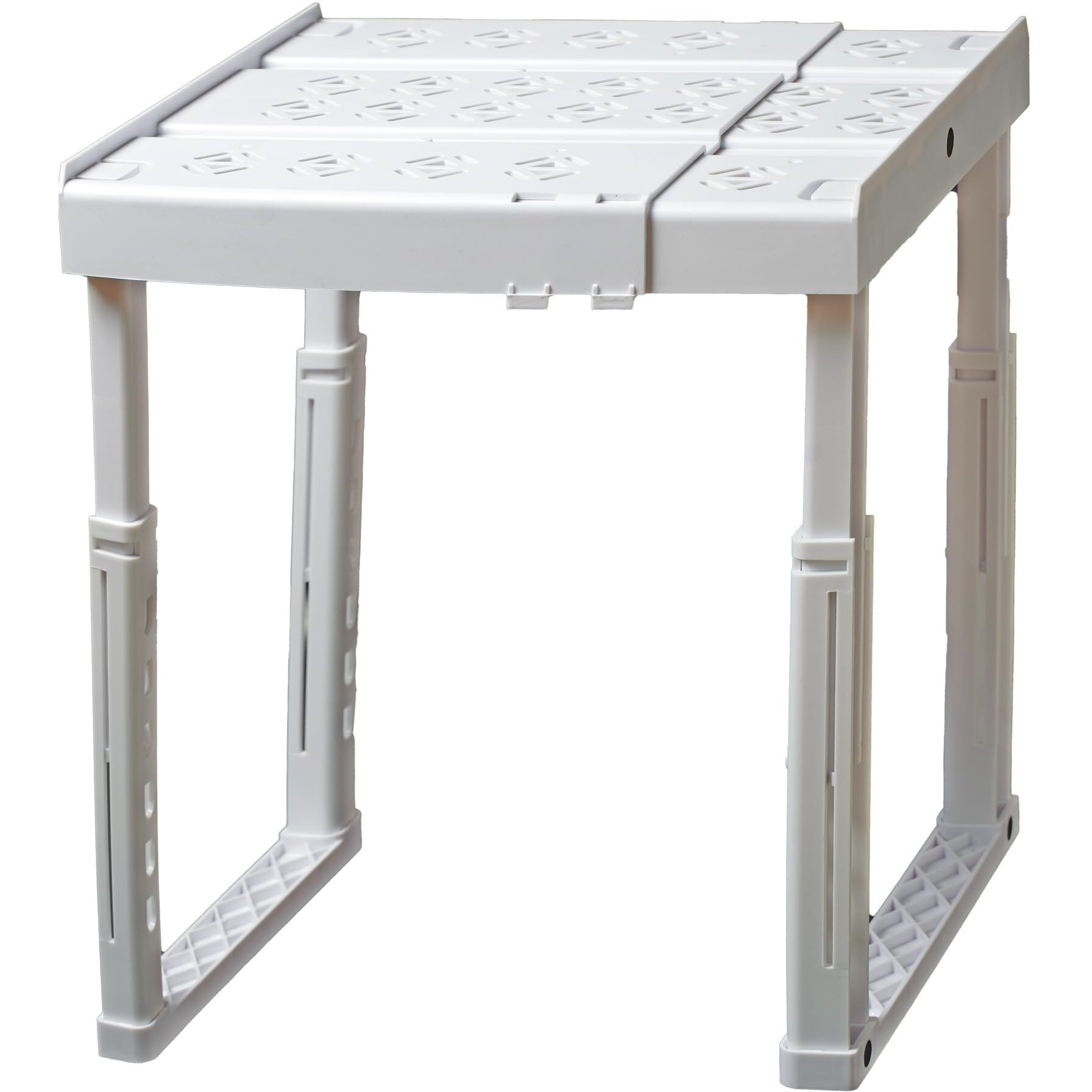 Piffny Locker Organizer Shelf  Adjustable Width And Height  Ideal Locker For School  Office  And Gym Lockers (White)