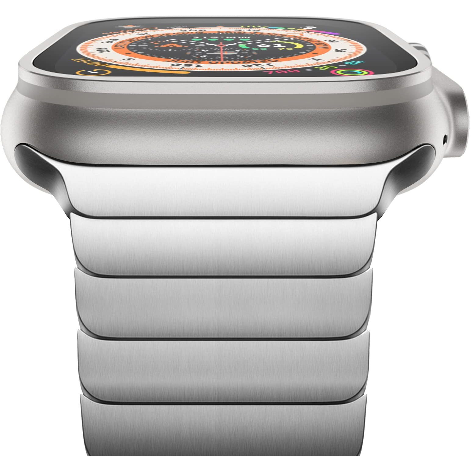 Newways Metal Band Compatible With Apple Watch Ultra 2 Band 49Mm Series 10 46Mm 45Mm(Series 9/8/7) 44Mm (Series 6/5/4 Se) 42Mm(Series 1/2/3)  Iwatch Ultra Se Stainless Steel Link Bands  Silver
