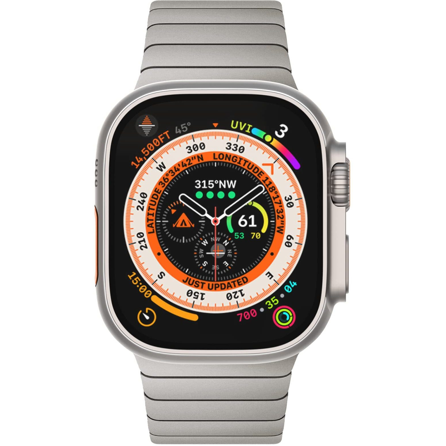Newways Metal Band Compatible With Apple Watch Ultra 2 Band 49Mm Series 10 46Mm 45Mm(Series 9/8/7) 44Mm (Series 6/5/4 Se) 42Mm(Series 1/2/3)  Iwatch Ultra Se Stainless Steel Link Bands  Silver