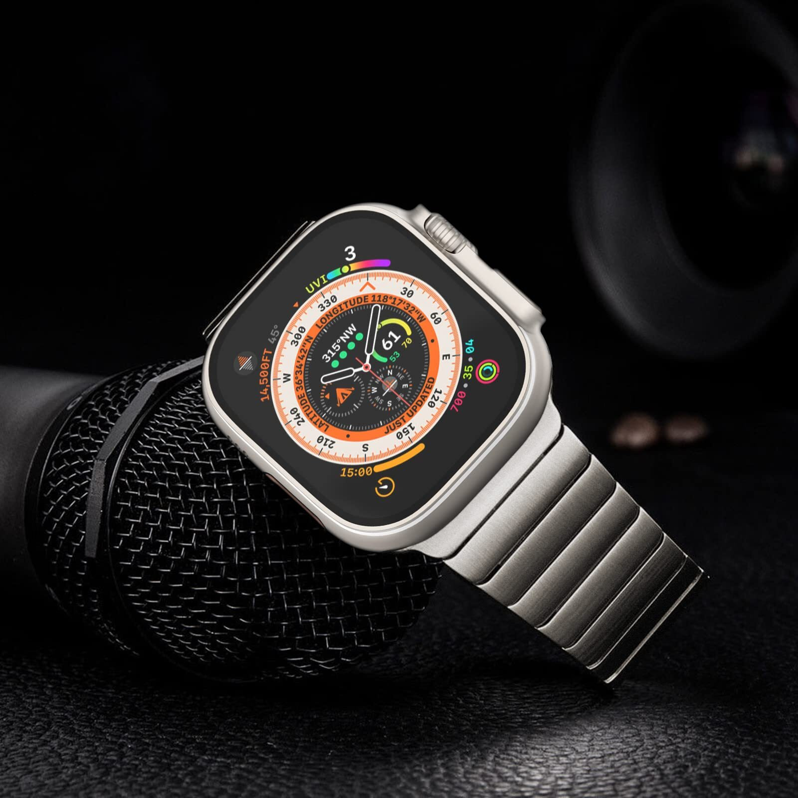 Newways Metal Band Compatible With Apple Watch Ultra 2 Band 49Mm Series 10 46Mm 45Mm(Series 9/8/7) 44Mm (Series 6/5/4 Se) 42Mm(Series 1/2/3)  Iwatch Ultra Se Stainless Steel Link Bands  Silver