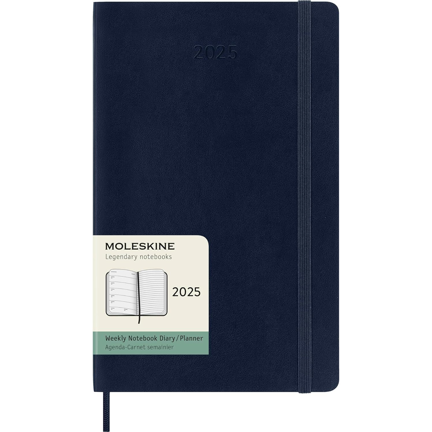 Moleskine Classic 12 Month 2025 Weekly Planner  Soft Cover  Large (5"&quotX8.25"")  Sapphire