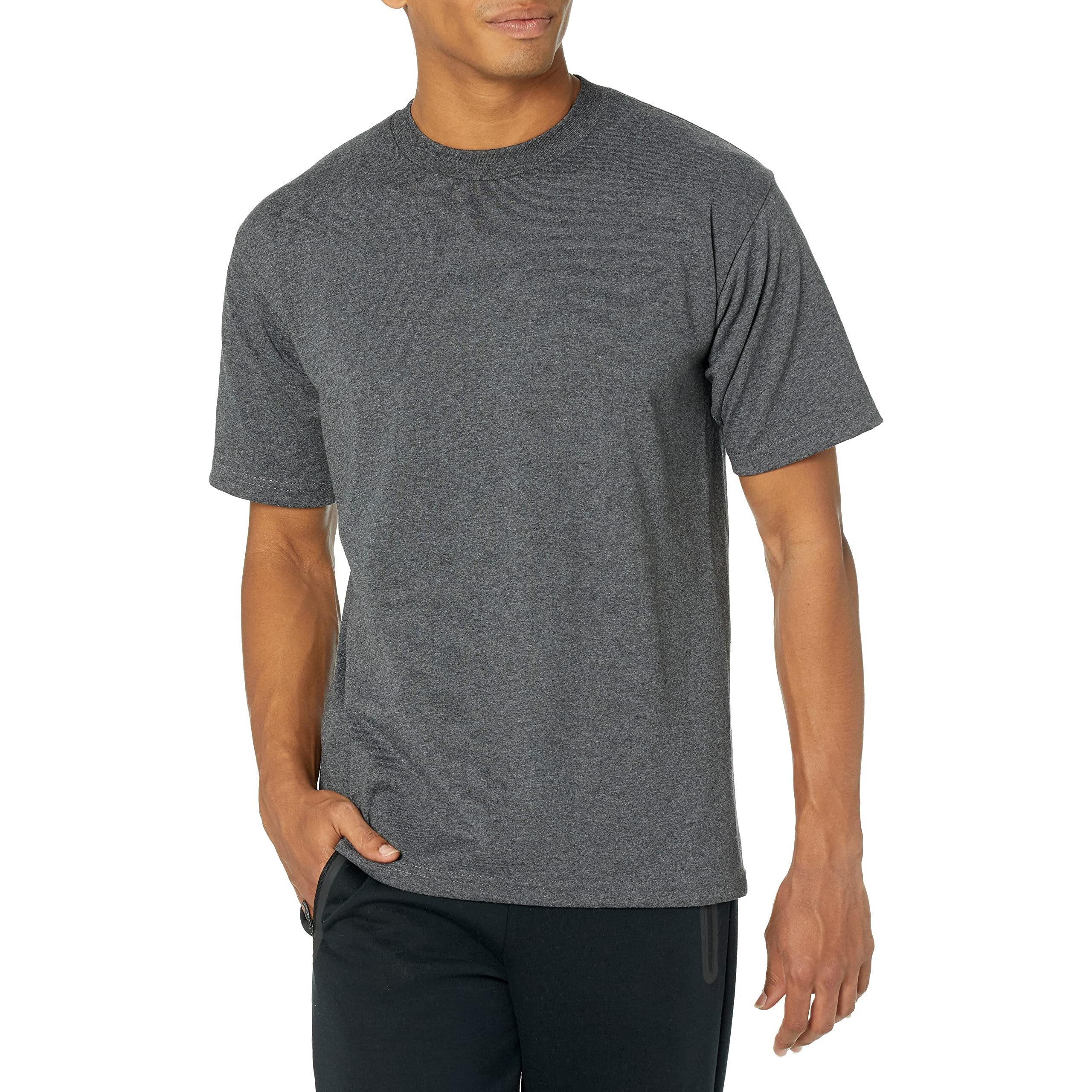 Pro Club Men's Heavyweight Cotton Short Sleeve Crew Neck T-Shirt  Charcoal  2X-Large