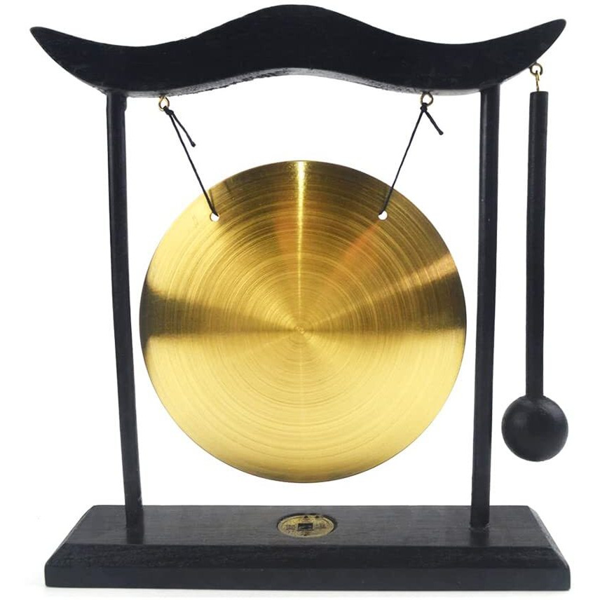 Hooshing Brass Feng Shui Gong Desktop Zen Art Home Decor Housewarming Blessing Gift