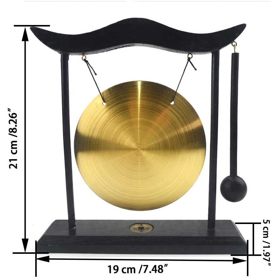 Hooshing Brass Feng Shui Gong Desktop Zen Art Home Decor Housewarming Blessing Gift