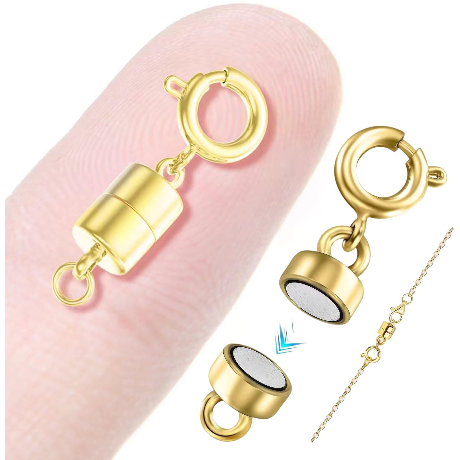 Qulltk Magnetic Necklace Clasps And Closures Converters Jewelry Clasps For Bracelet Necklaces Chain Gold And Silver Plated Jewelry Making Necklace Clasps