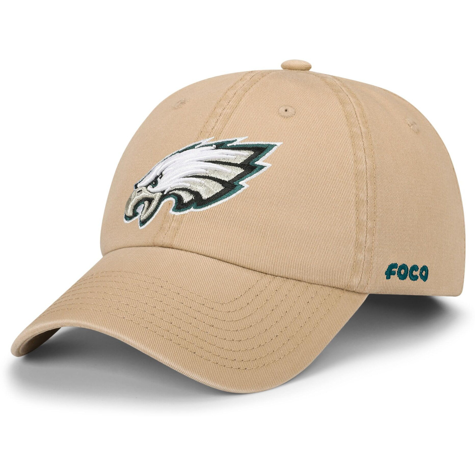 Foco Men's Philadelphia Eagles-Khaki Cap Nfl Logo Casual Hat  Team Color