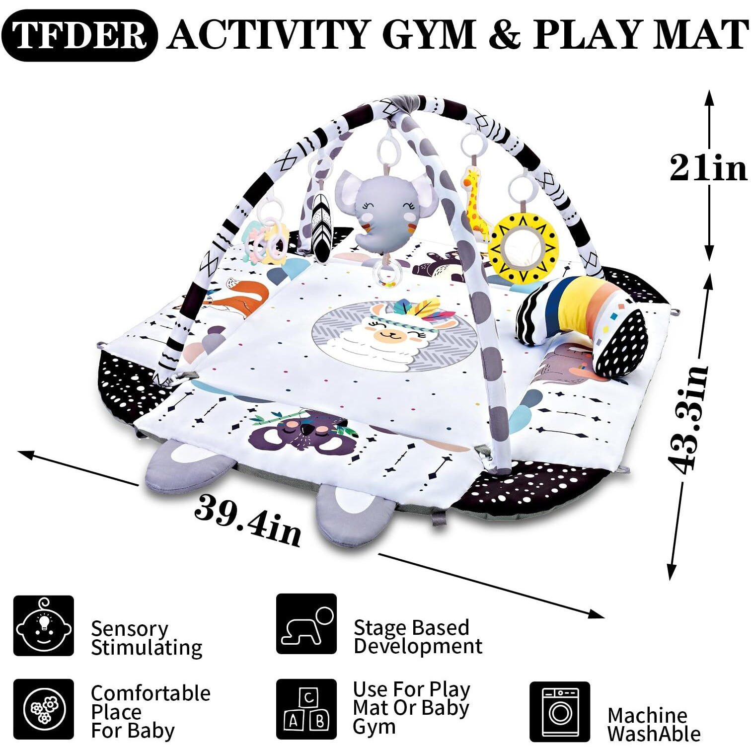 Tfder Baby Gym Play Mat  8-In-1 Tummy Time Mat & Activity Gym  Washable Ball Pit  Infant Play Mat With Detachable Toys For Sensory Exploration And Motor Skill Development