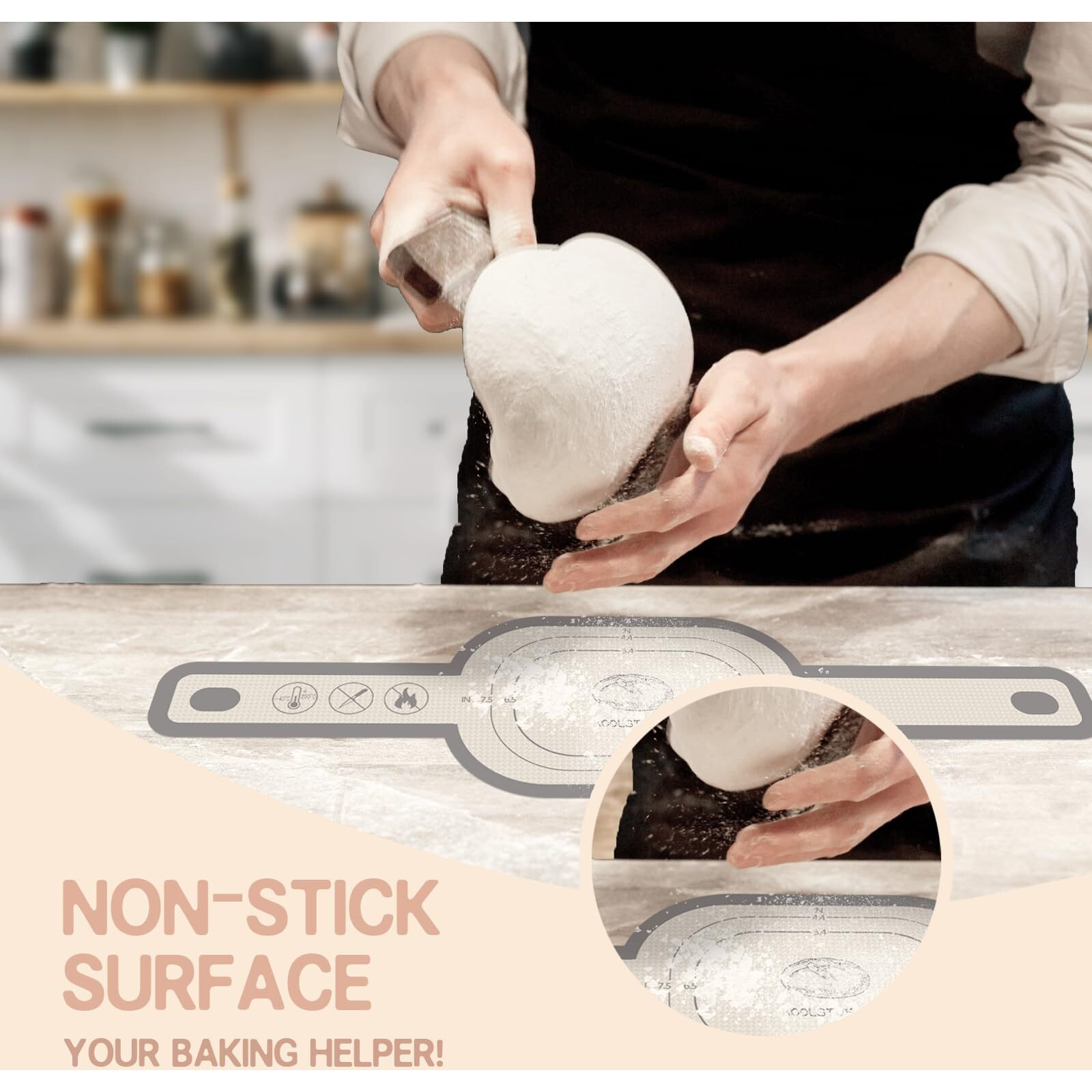 Silicone Bread Sling Oval And Round  2 Pcs Nonstick&Reusable Bread Baking Mats  Easy-To-Clean Dutch Oven Liners  Sourdough Bread Baking Supplies