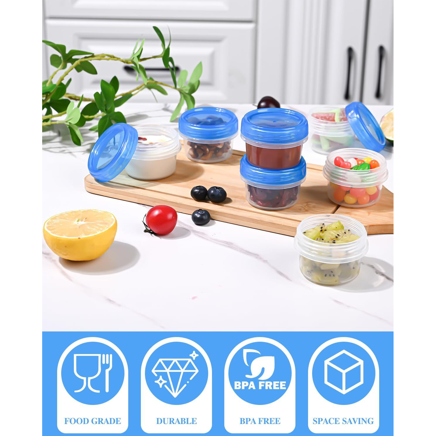 Salad Dressing Containers  [8 Pack*2 Oz] Reusable Easy To Open Dressing  Condiment  Sauce  Dip Containers To Go With Leak-Proof Twist Top Lids  Bpa Free  Safe For Microwave  Freezer  Dishwasher