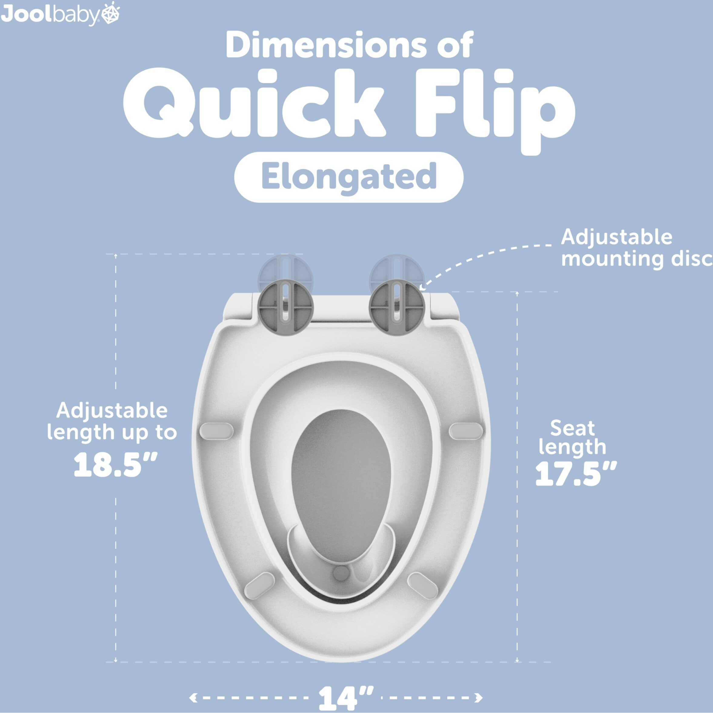Quick Flip Elongated Toilet Seat With Built-In Potty & Splash Guard For Toddler Training  Slow Close - Jool Baby