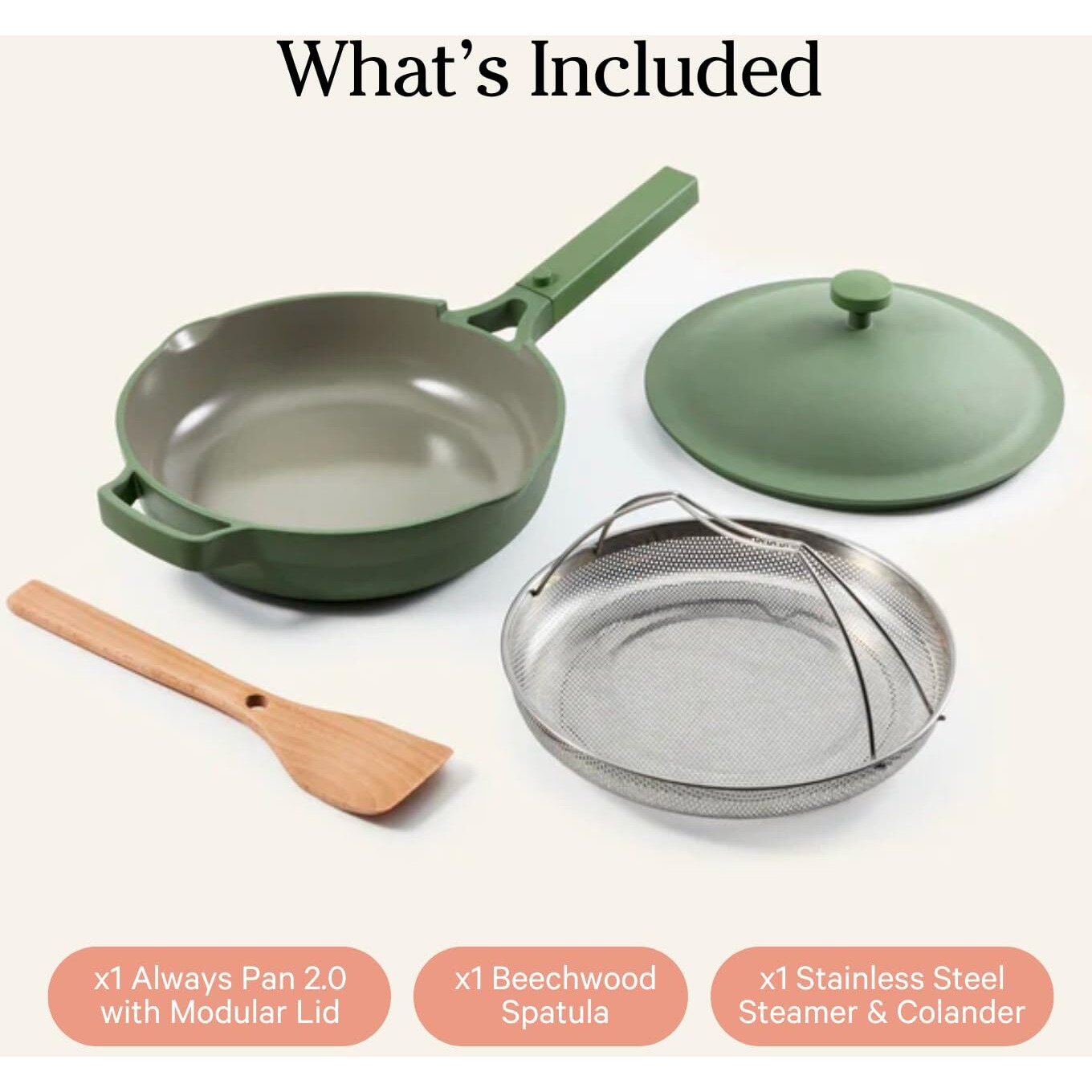Our Place 10.5-Inch Ceramic Nonstick Skillet Pan  Toxin-Free With Stainless Steel Handle  Oven Safe - Sage