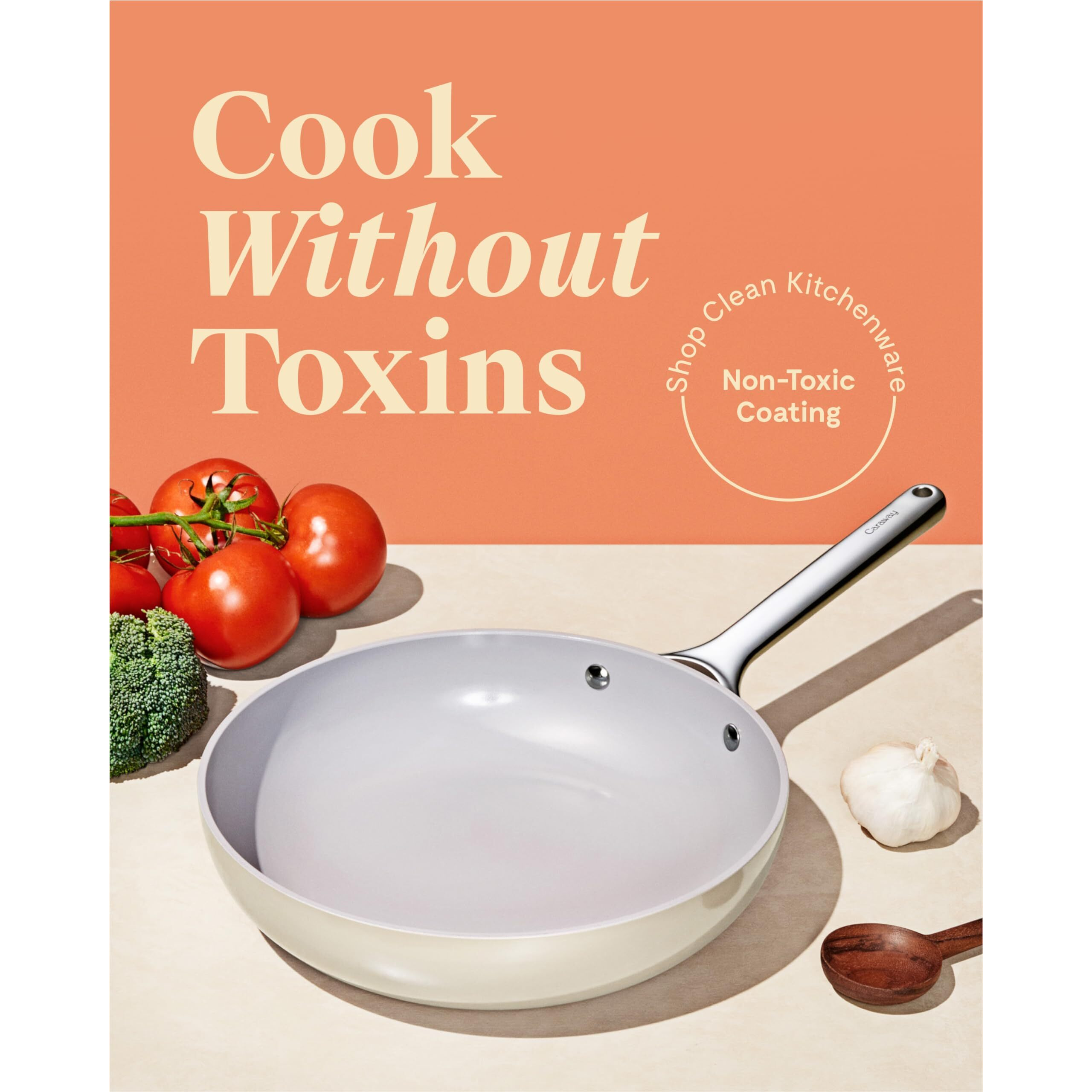 Caraway Nonstick Ceramic Mini Fry Pan (1.05 Qt  8"") - Non Toxic  Ptfe & Pfoa Free - Oven Safe & Compatible With All Stovetops (Gas  Electric & Induction) - Sage