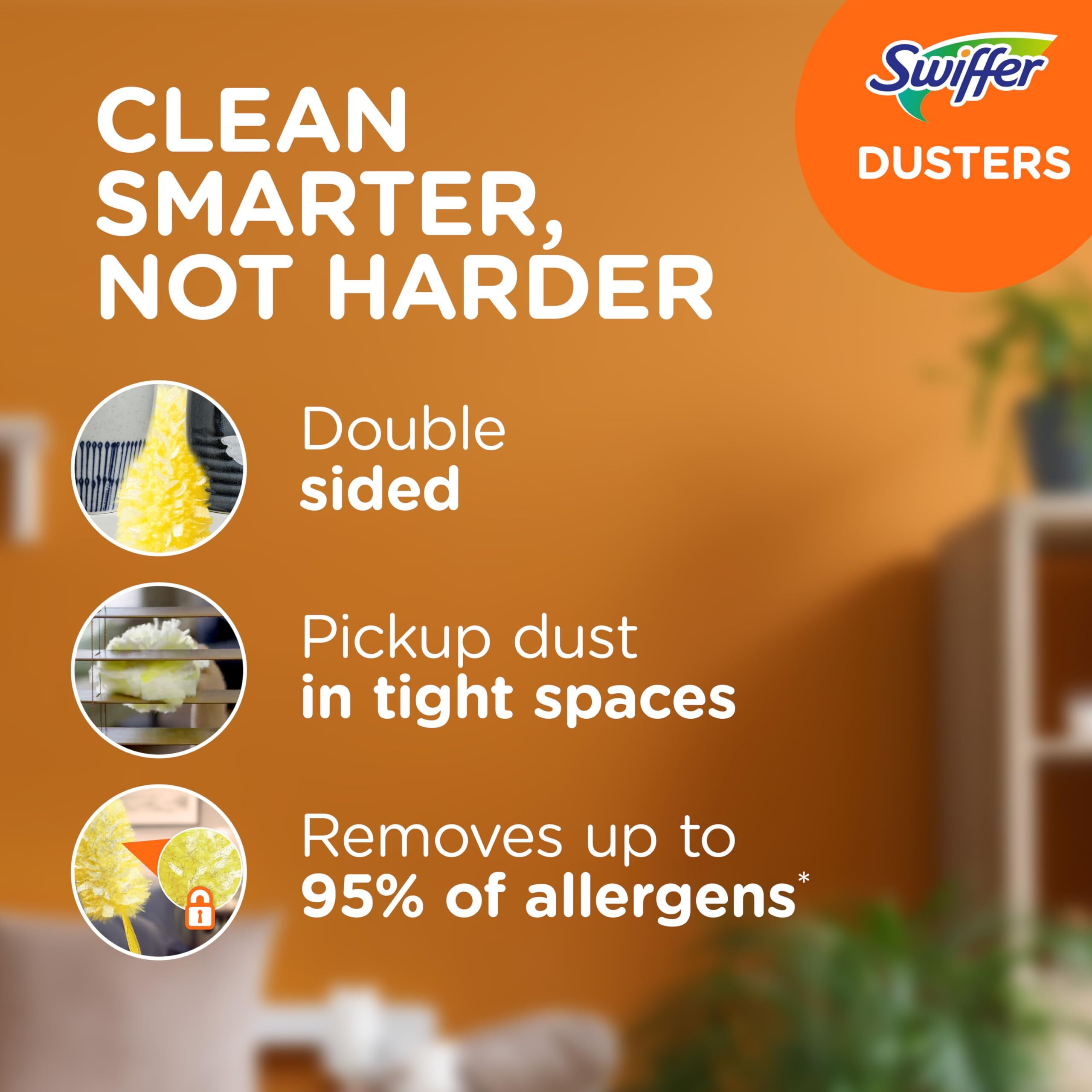 Swiffer Duster Heavy Duty Dusting Kit  Cleaning Supplies  3 Ft Extended Handle  1 Duster  12 Refills