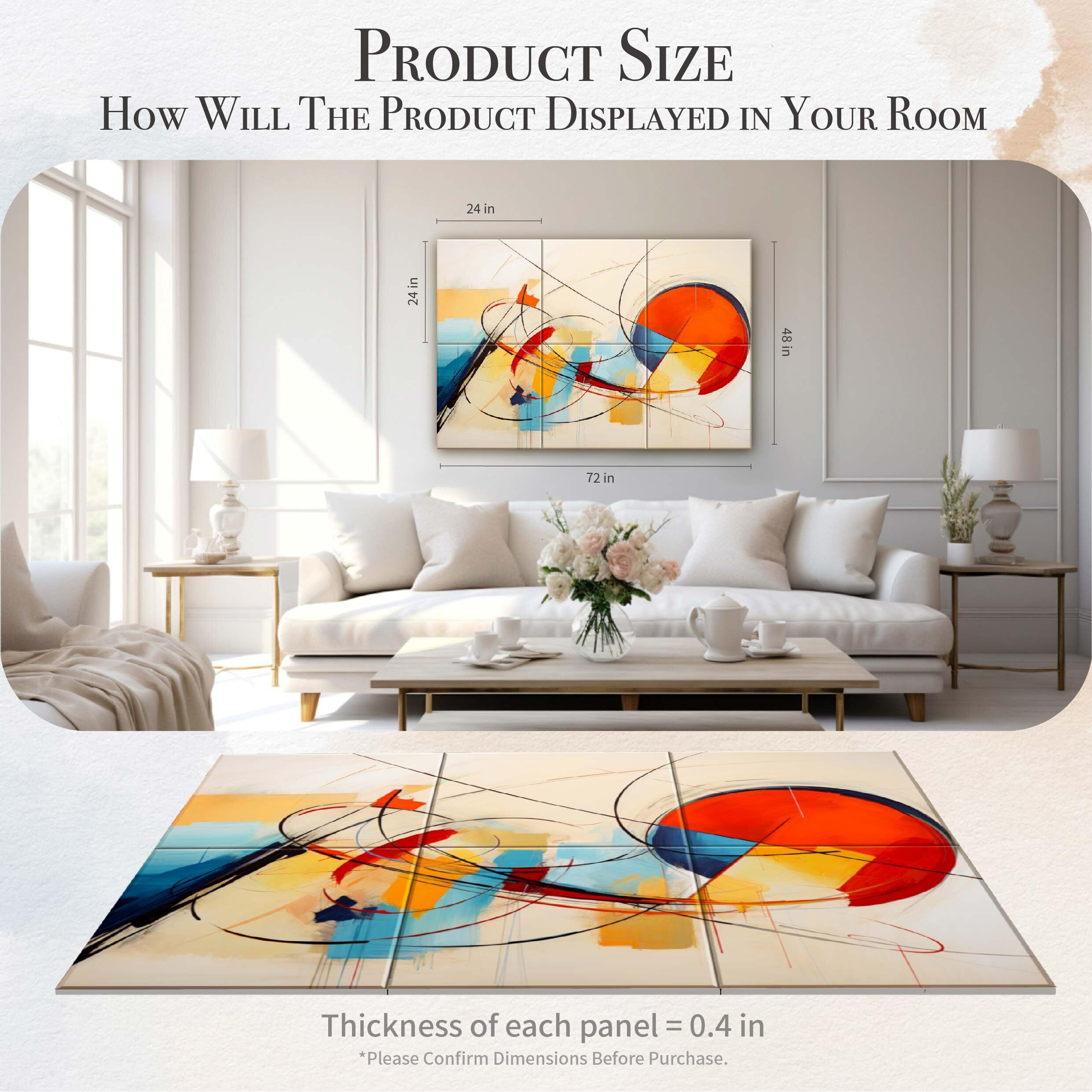 Soon Global Acoustical Wall Panels  72 X 48 Inches Art Acoustic Panels  Decorative Acoustic Panels  Acoustic Wall Panels  Sound Absorbing Wall Art  Seraphina Echo