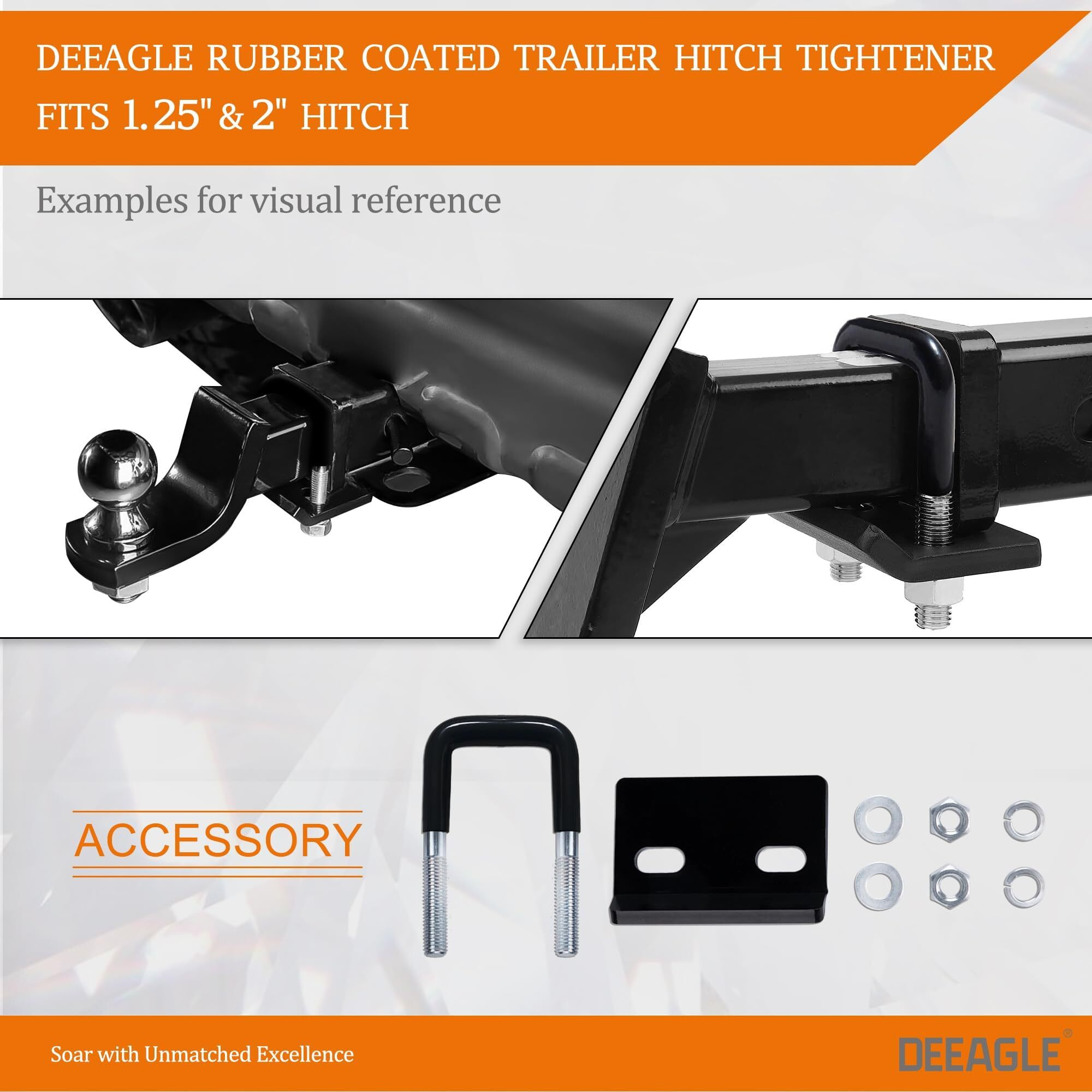 Hitch Tightener Anti Rattle Stabilizer For 1.25"" To 2"" Trailer Hitches Reduce Movement On Hitch Mount Cargo Carrier Bike Rack Boat  Rv Trailer Accessories