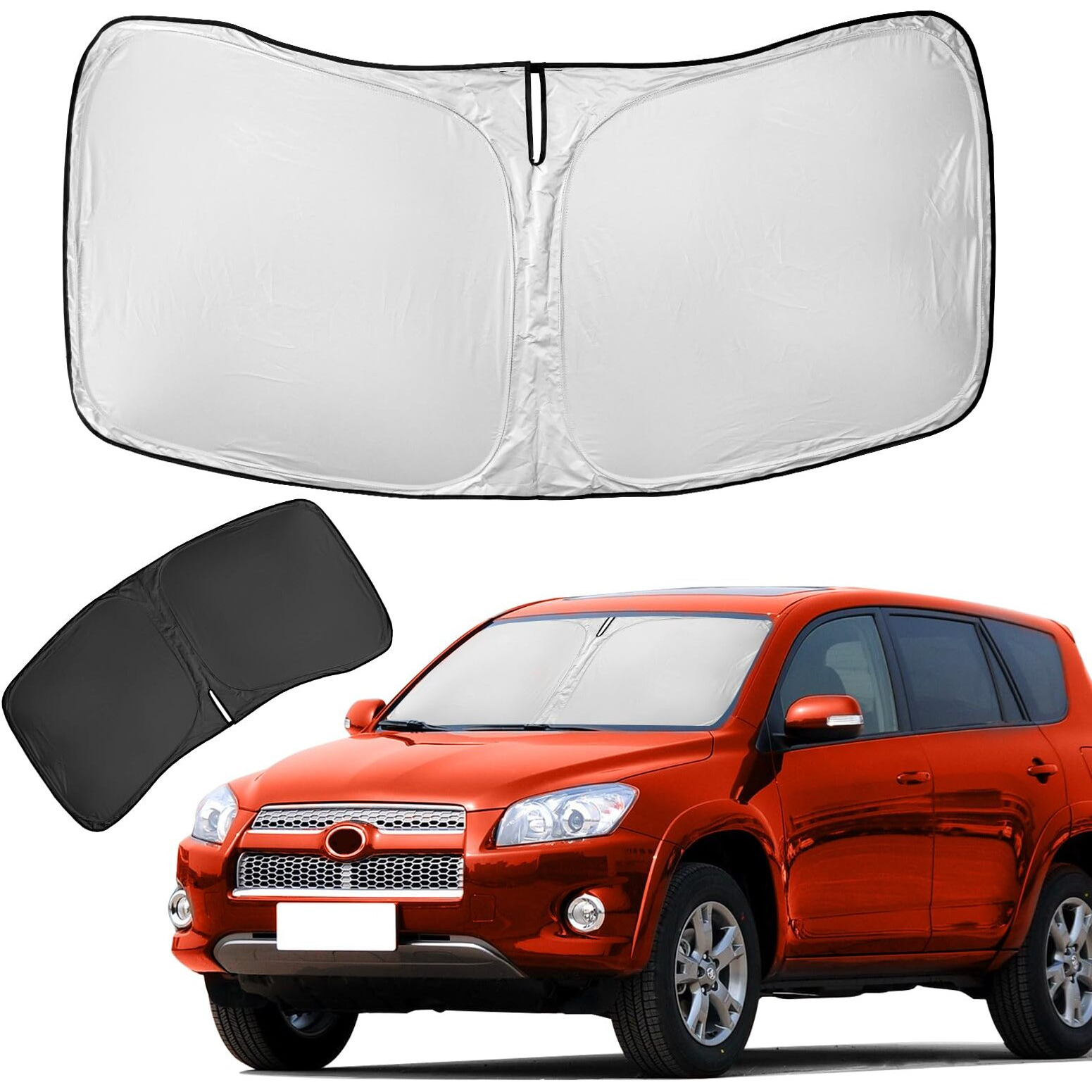 For Toyota Rav4 Sun Shade Sunshade Windshield Cover - 4 Layers Front Window Shade For Rav4 2013-2018 Custom Fit Sun Visor - 240T Retractable Shade Blocks Uv Rays Car Accessories