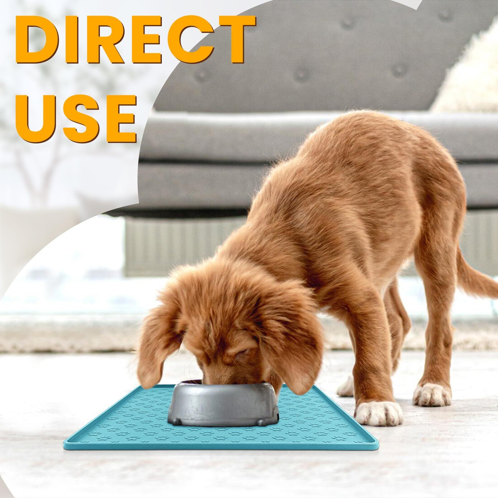 Ptlom Anti-Slip Dog Bowl Mats - High-Lips Food & Water Mat  Waterproof Pet Placemat For Small To Large Dogs & Cats