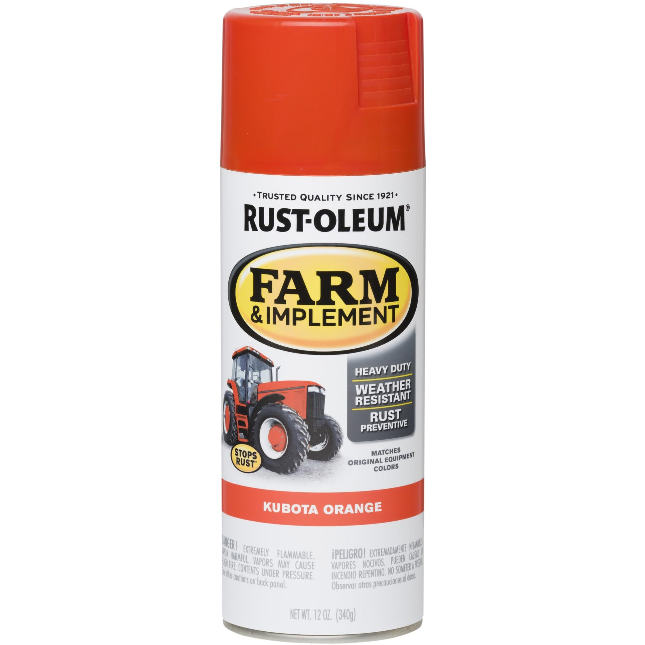 Rust-Oleum 280142 Farm & Implement Spray Paint  12 Oz  Kubota Orange  (Pack Of 1)