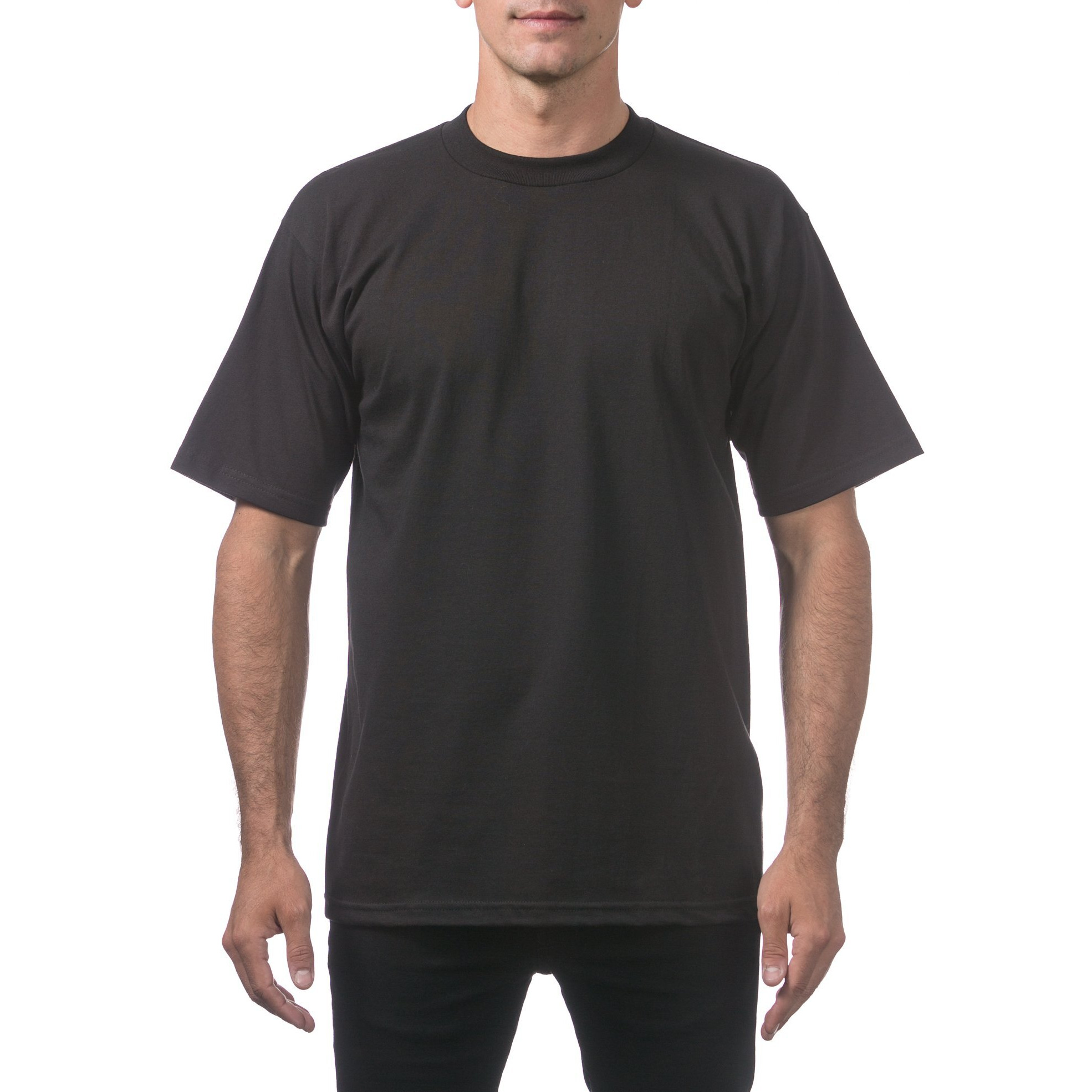 Pro Club Men's Heavyweight Cotton Short Sleeve Crew Neck T-Shirt  Black  2X-Large