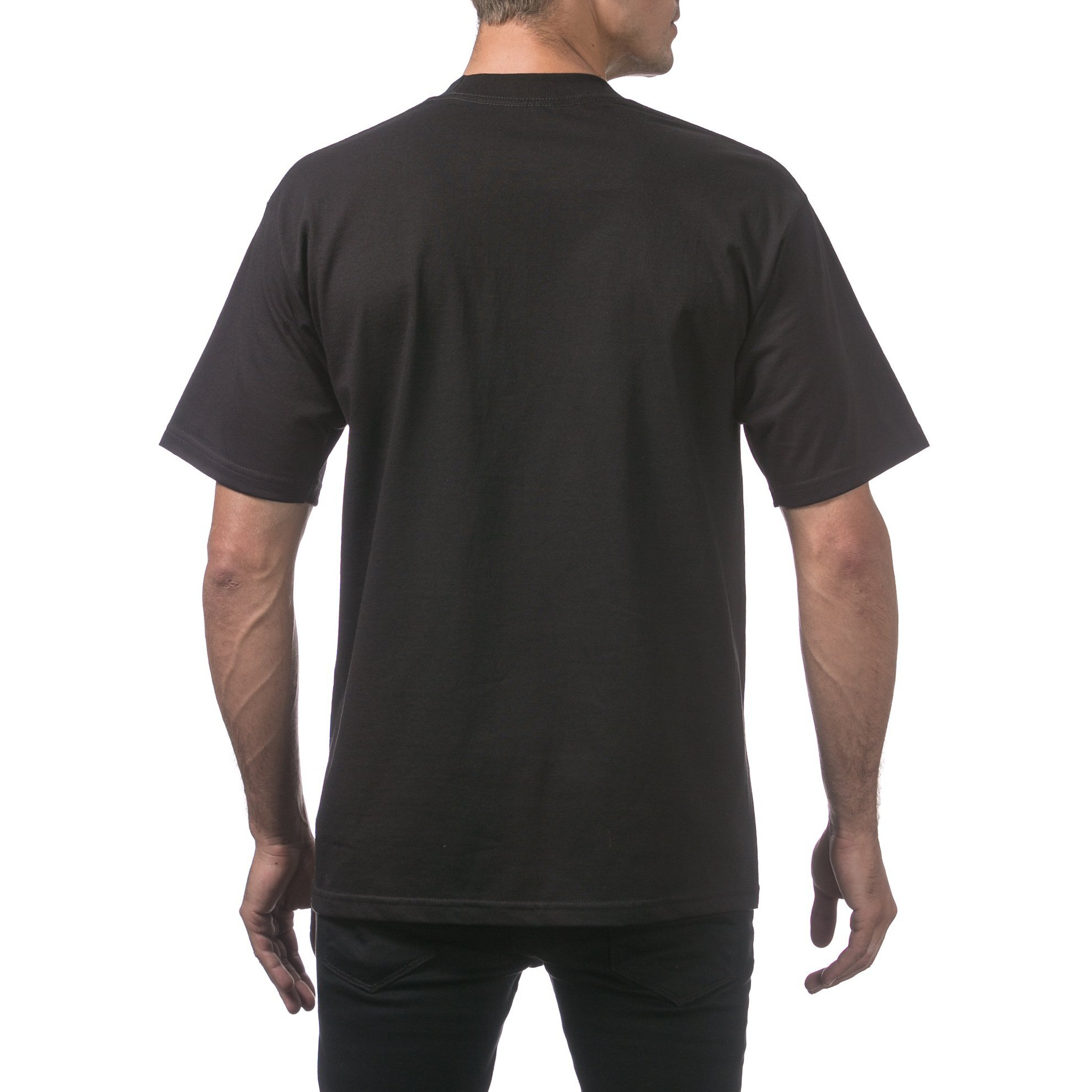 Pro Club Men's Heavyweight Cotton Short Sleeve Crew Neck T-Shirt  Black  2X-Large