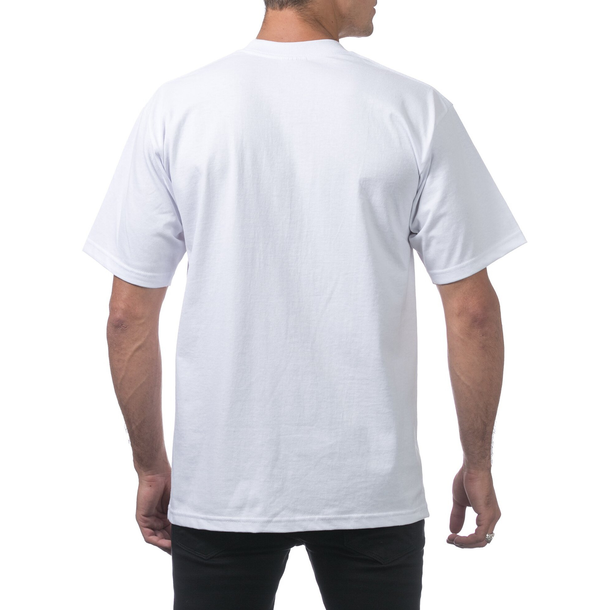 Pro Club Men's 3-Pack Heavyweight Cotton Short Sleeve Crew Neck T-Shirt  White  Large