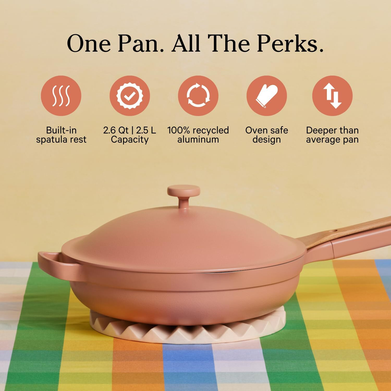 Our Place Always Pan 2.0-10.5-Inch Nonstick  Toxin-Free Ceramic Cookware | Versatile Frying Pan  Skillet  Saute Pan | Stainless Steel Handle | Oven Safe | Lightweight Aluminum Body | Spice