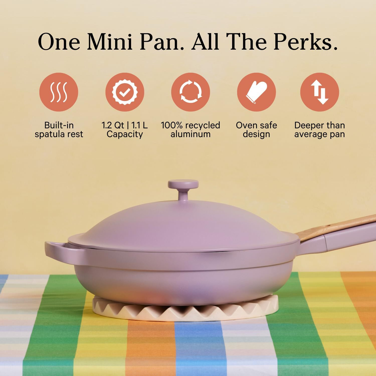 Our Place Always Pan - Mini 8.5 -Inch Nonstick  Toxin-Free Ceramic Cookware | Versatile Frying Pan  Skillet  Saute Pan | Stay-Cool Handle | Oven Safe | Lightweight Aluminum Body | Lavender
