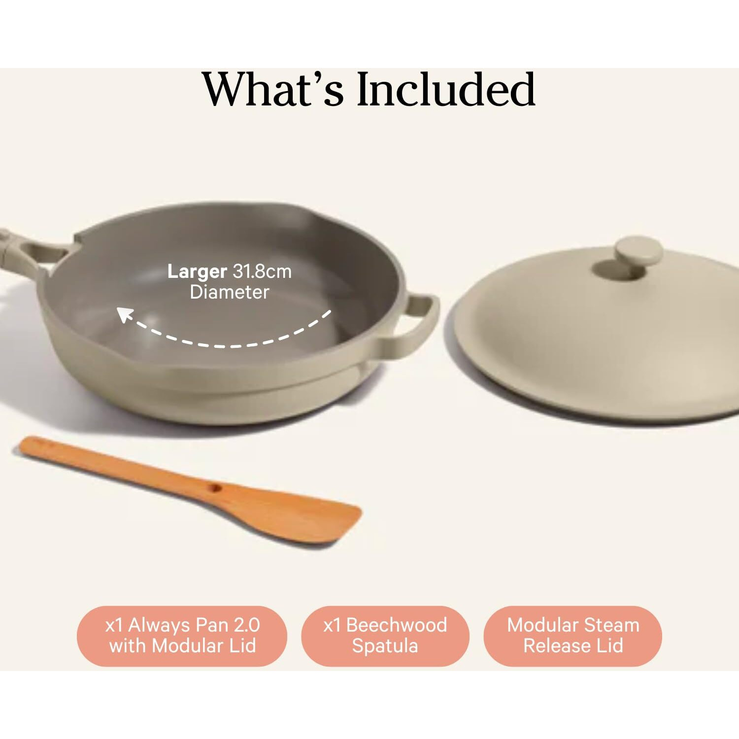 Our Place Always Pan - Large 12.5-Inch Nonstick  Toxin-Free Ceramic Cookware | Versatile Frying Pan  Skillet  Saute Pan | Stay-Cool Handle | Oven Safe | Lightweight Aluminum Body | Steam