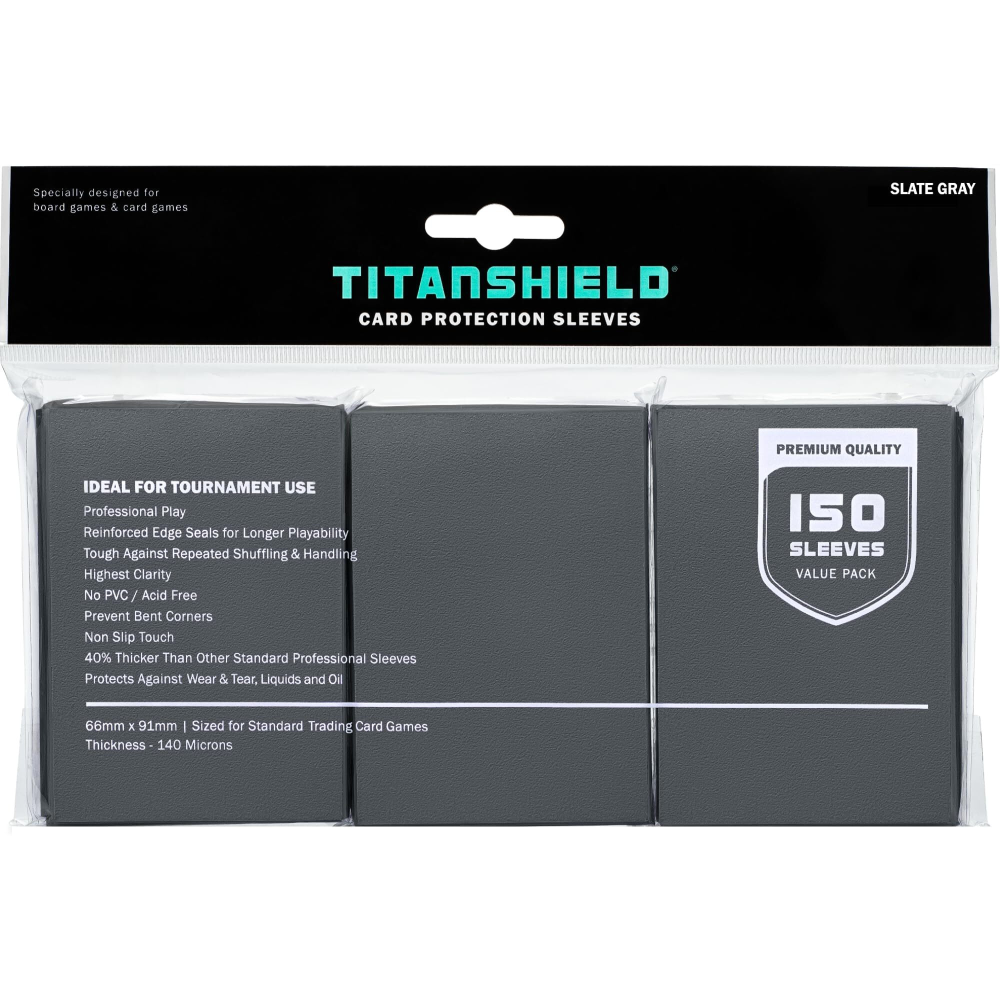 Titanshield Premium Slate Gray 150 Sleeves Standard Size Board Game Trading Card Sleeves Deck Protector For Magic The Gathering Mtg  Baseball Collection  Dropmix