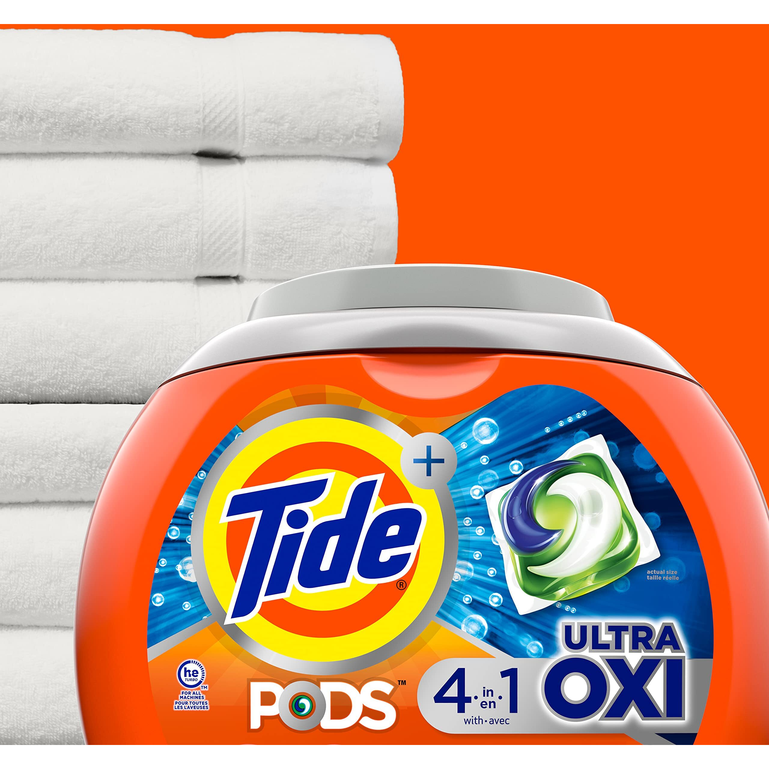 Tide Pods Liquid Laundry Detergent Soap Pacs  4-N-1 Ultra Oxi  He Compatible 85 Count  Built In Pre-Treater For Stains