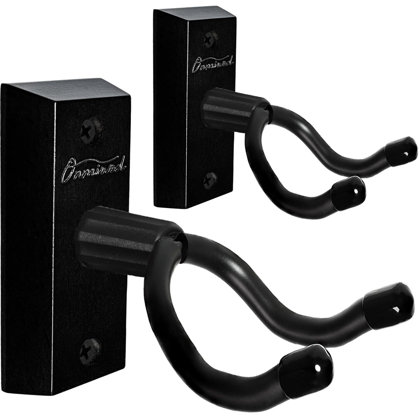 Onmiwod Ukulele Wall Mount Hanger 2 Pack  Black Hardwood U-Shaped Ukulele Holder Hanger  Ukulele Wall Mount Hook For Ukulele Banjo Mandolin Concert Pineapple Soprano Tenor And Baritone