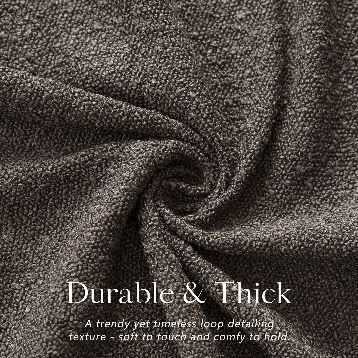 Foindtower Set Of 2  Decorative Textured Boucle Throw Pillow Covers Accent Solid Pillow Cases Neutral Soft Cozy Couch Cushion Case For Chair Sofa Bedroom Living Room Home Decor 16 X 16 Inch Dark Brown