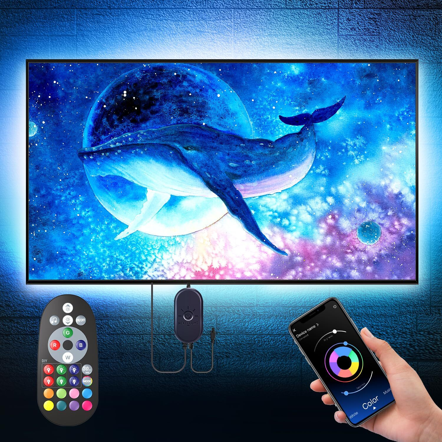 Nexillumi Led Lights For Tv  16.4 Ft Tv Led Backlight For 55-75 Inch  Rgb Led Strip Lights Behind Tv With App Remote Control  Music Sync Smart Led Ambient Lighting For Bedroom Gaming Room Decor