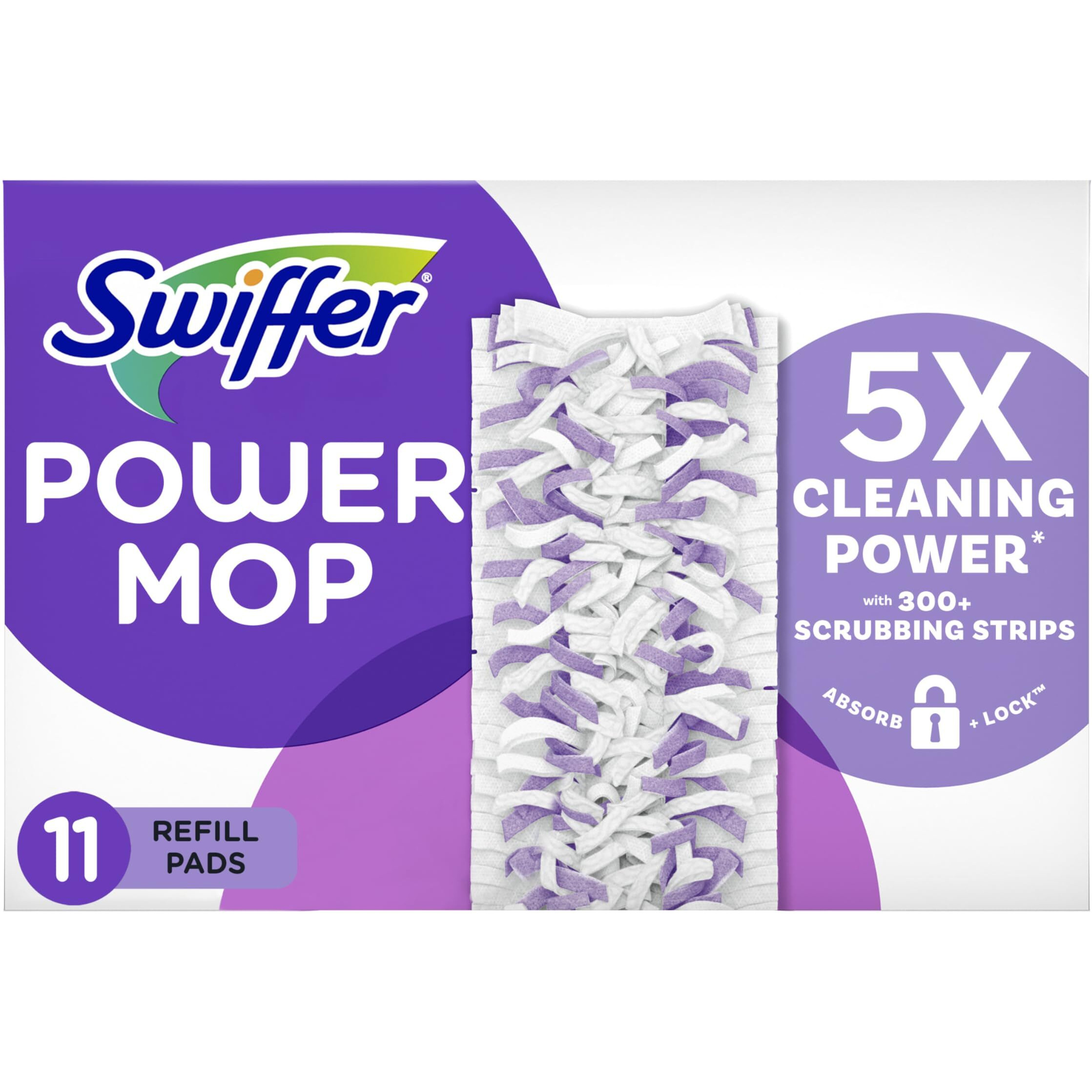 Swiffer Powermop Multi-Surface Mopping Pad Refills For Floor Cleaning  11 Count