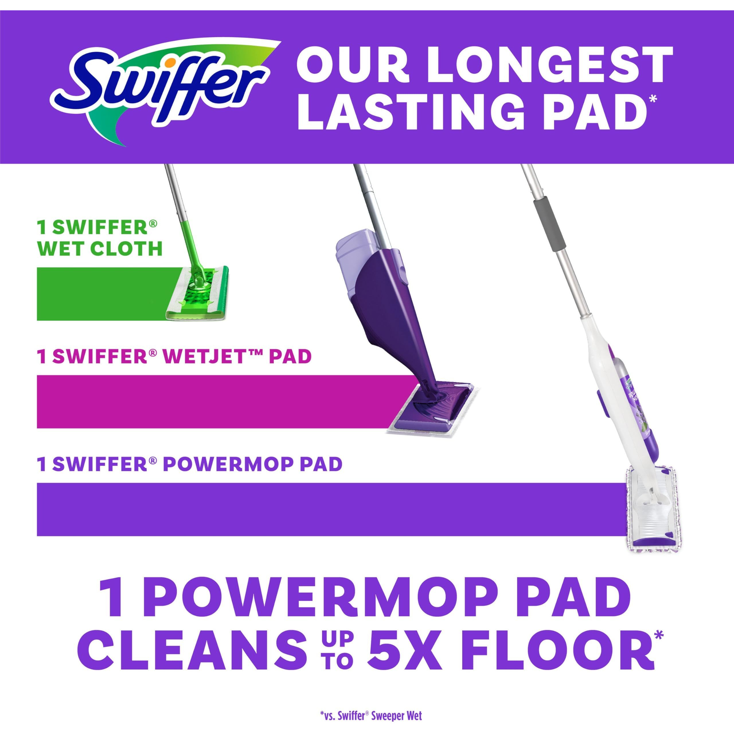 Swiffer Powermop Multi-Surface Mopping Pad Refills For Floor Cleaning  11 Count