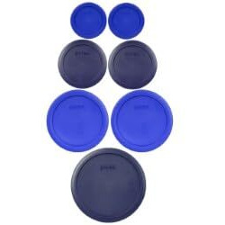 Pyrex Food Storage Plastic Replacement Lid Set (Cobalt Blue  Dark Blue)
