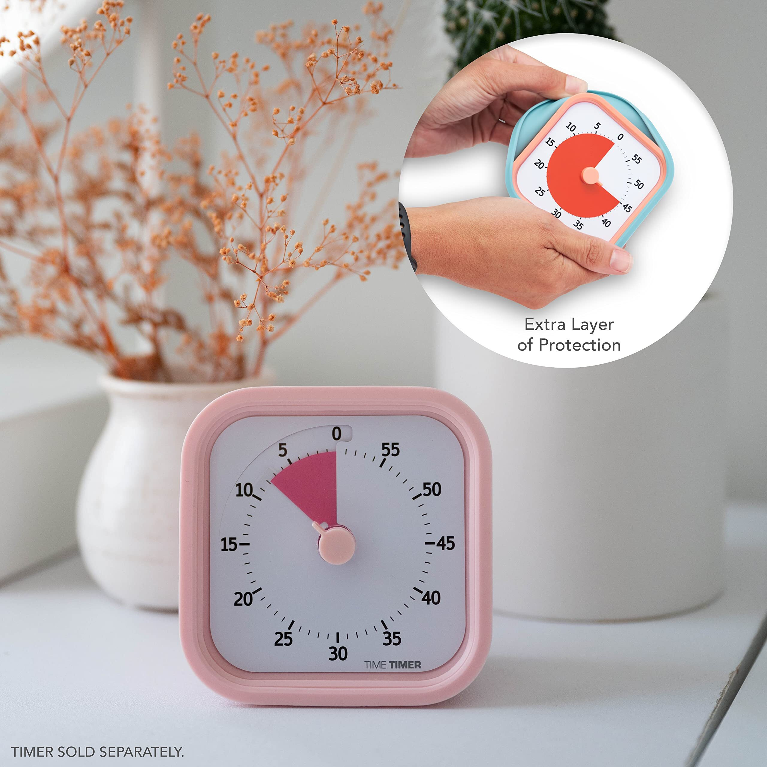 Time Timer Home Mod Botanical Cases - For Classroom Learning  Homeschool Study Tool  Student Desk Clock And Office Meetings With Silent Operation (2-Pack)  Pink & Green