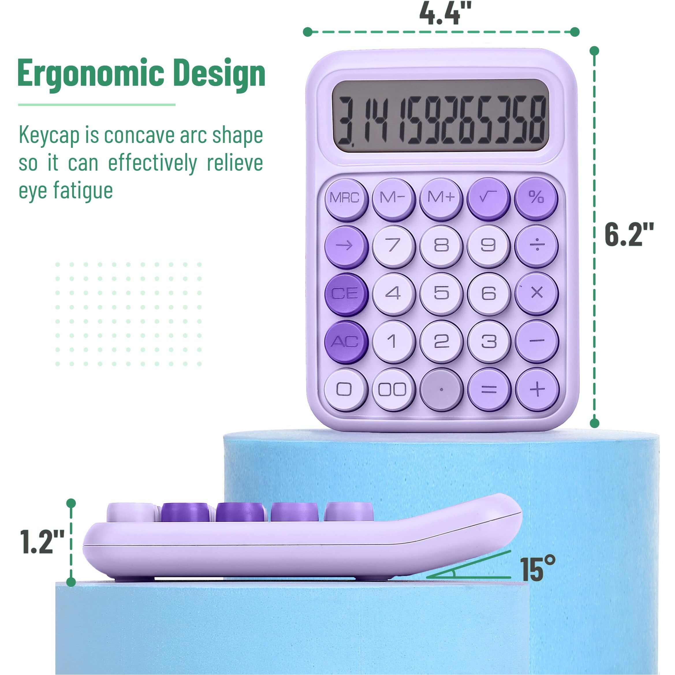 Mr. Pen- Mechanical Switch Calculator  12 Digits  Large Lcd Display  Purple Calculator Big Buttons  Mechanical Calculator  Calculators Desktop Calculator  Cute Calculator  Aesthetic Calculator