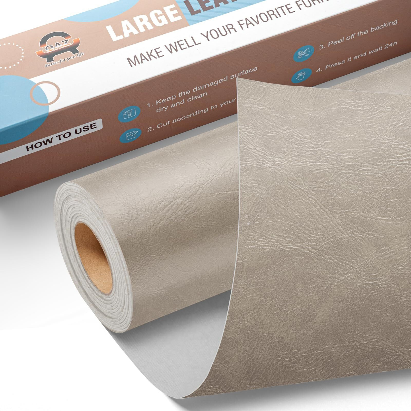 Leather Repair Kit For Furniture 16"&quotX 31.5"" Leather Tape Repair Patch Self Adhesive Sofa Vinyl Repair Patch Kit For Car Seat Couch Boat Seat Chair - Classic Gray