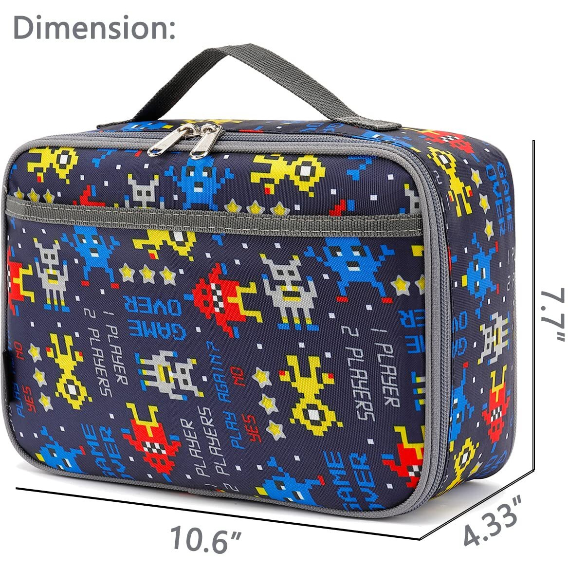 Flowfly Kids Lunch Box Insulated Soft Bag Mini Cooler Back To School Thermal Meal Tote Kit For Girls  Boys  Robot