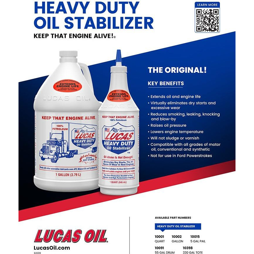 Lucas Oil Lucas 10001-12Pk Heavy Duty Oil Stabilizer - 32 Oz.  (Pack Of 12)