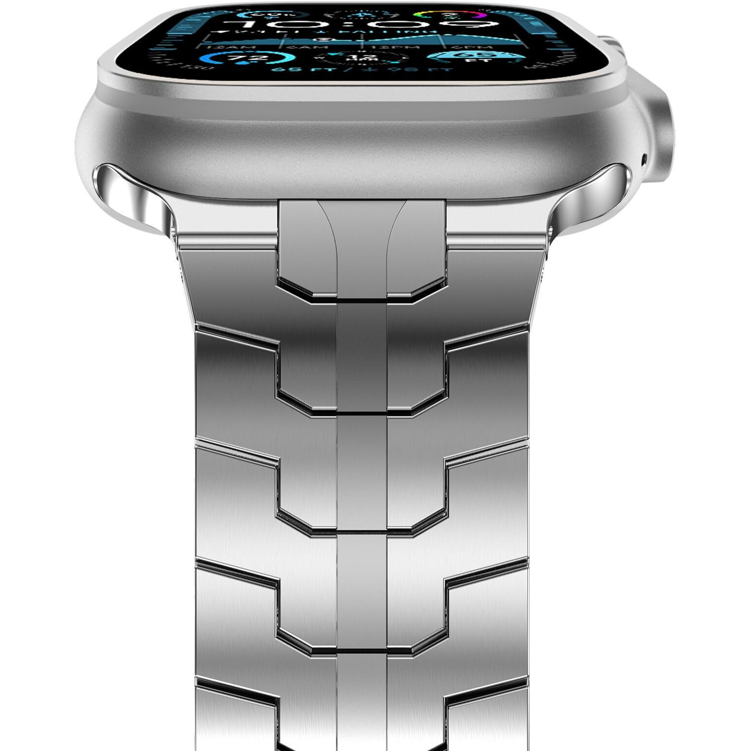 Chanchy Stainless Steel Band Compatible With Apple Watch Band 42Mm (2024) 41Mm 40Mm 38Mm  Metal Strap With Folding Clasp For Apple Watch Series 10 9 8 7 6 5 4 3 2 1 Se Se2 For Men Women  Silver