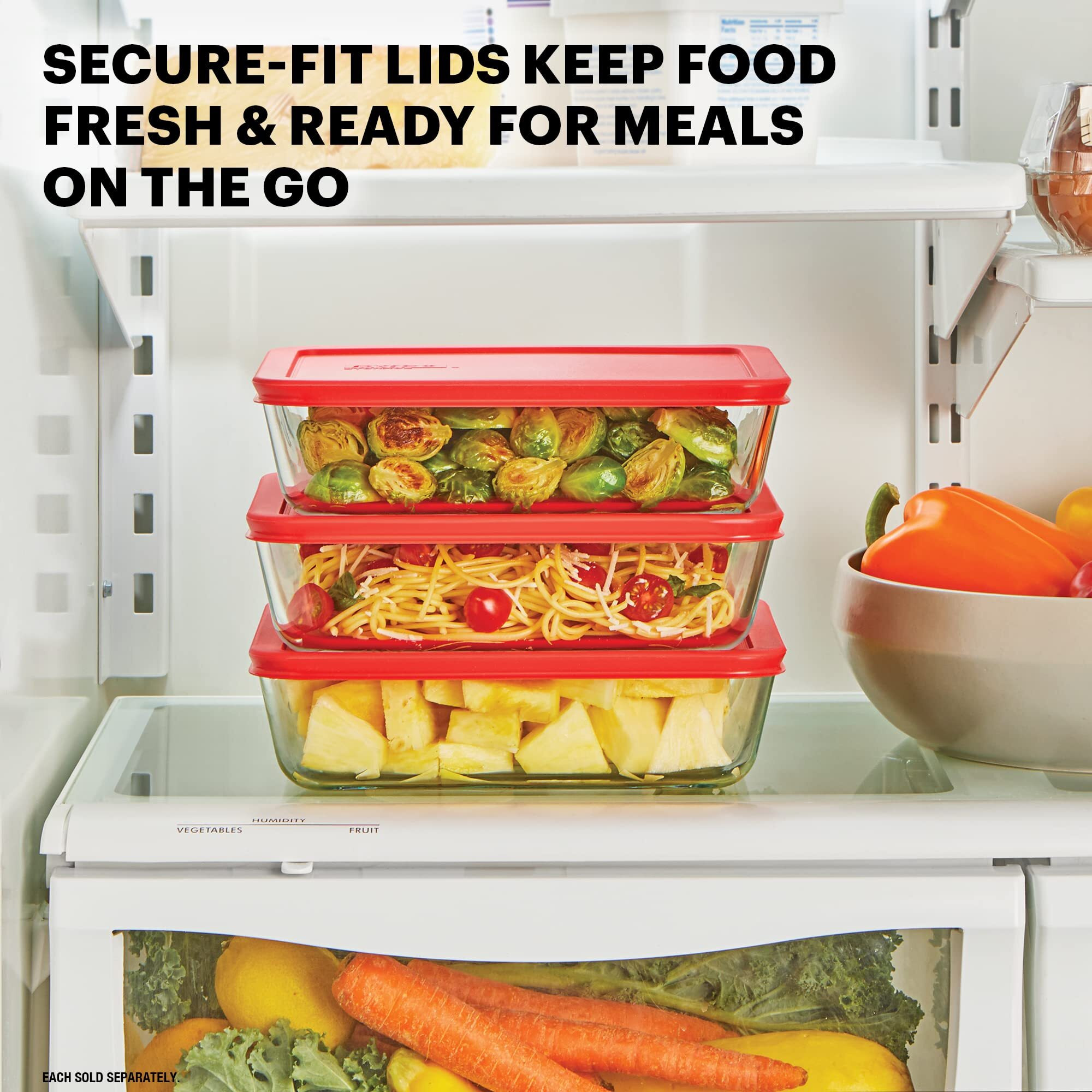 Pyrex Simply Store Glass Food Storage Container  Snug Fit Non-Toxic Plastic Bpa-Free Lids  Freezer Dishwasher Microwave Safe  6 Cup