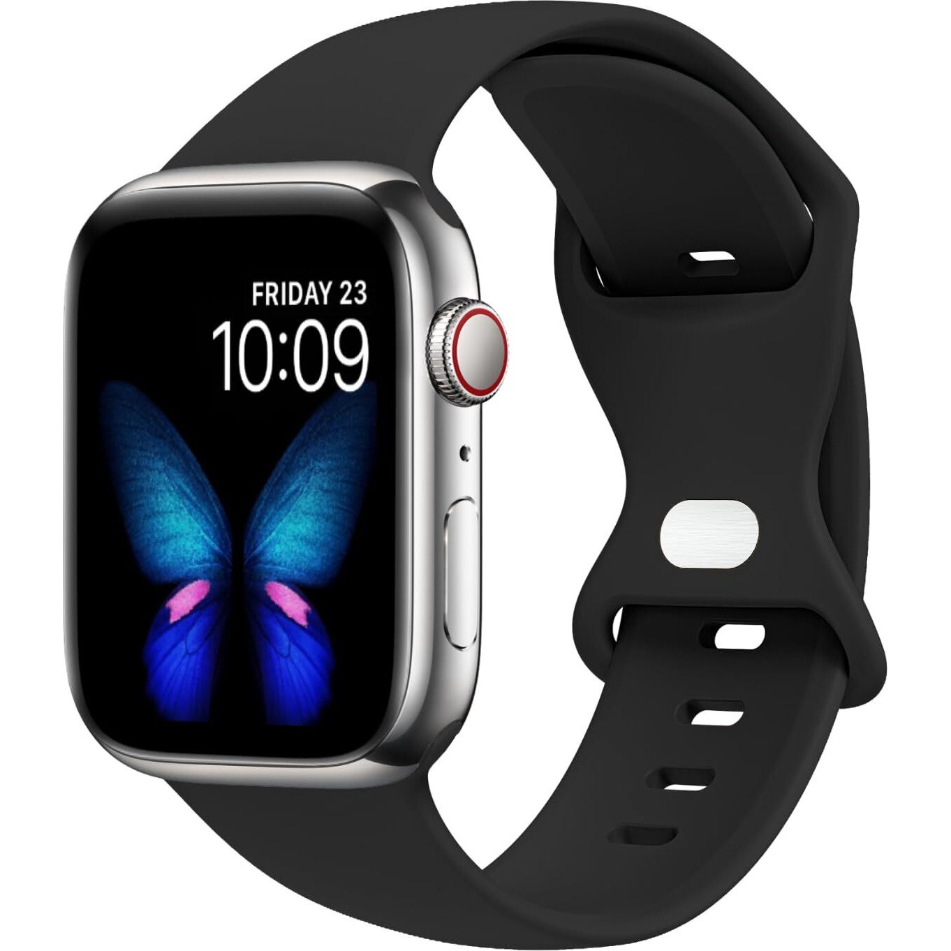 Tighesen Sport Bands Compatible With Apple Watch Band Ultra 2/Ultra Se Series 9/8/7/6/5/4/3/2/1 38Mm 40Mm 41Mm 42Mm 44Mm 45Mm 49Mm S/M M/L For Women/Men Silicone Iwatch Band(Black  42/44/45/49Mm M/L)