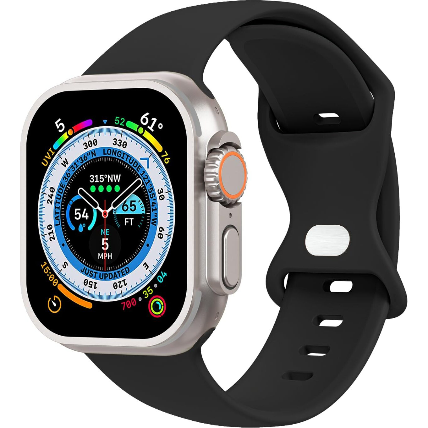 Tighesen Sport Bands Compatible With Apple Watch Band Ultra 2/Ultra Se Series 9/8/7/6/5/4/3/2/1 38Mm 40Mm 41Mm 42Mm 44Mm 45Mm 49Mm S/M M/L For Women/Men Silicone Iwatch Band(Black  42/44/45/49Mm M/L)