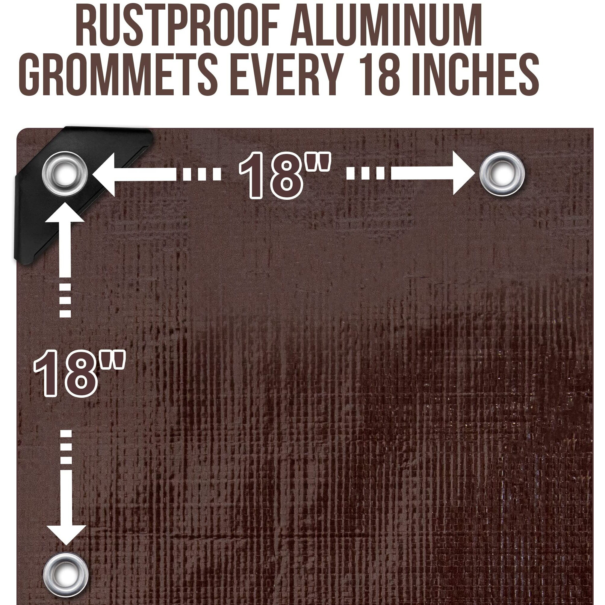 Cartman Finished Size 18X24 Feet Extra Thick 20 Mil Brown Ultra Heavy Duty Poly Tarp  Multipurpose Protective Cover  Uv Resistant  Waterproof Poly Tarpaulin With Reinforced Edges