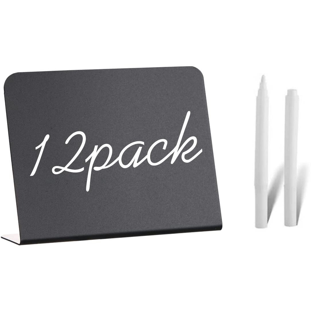 12 Pack 4"&quotX3"&quotMini Chalkboard Signs For Chalk Sign For Food - Party - Buffet - Table Sign Chalkboard - Wedding - Bakery - Small Chalkboard Sign - Mini Chalkboard Signs For Food